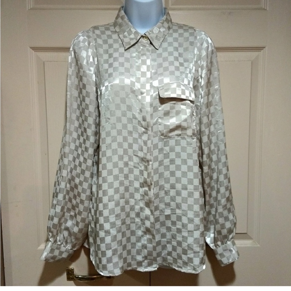 FINAL SALE Vintage Argenti checkerboard shirt.